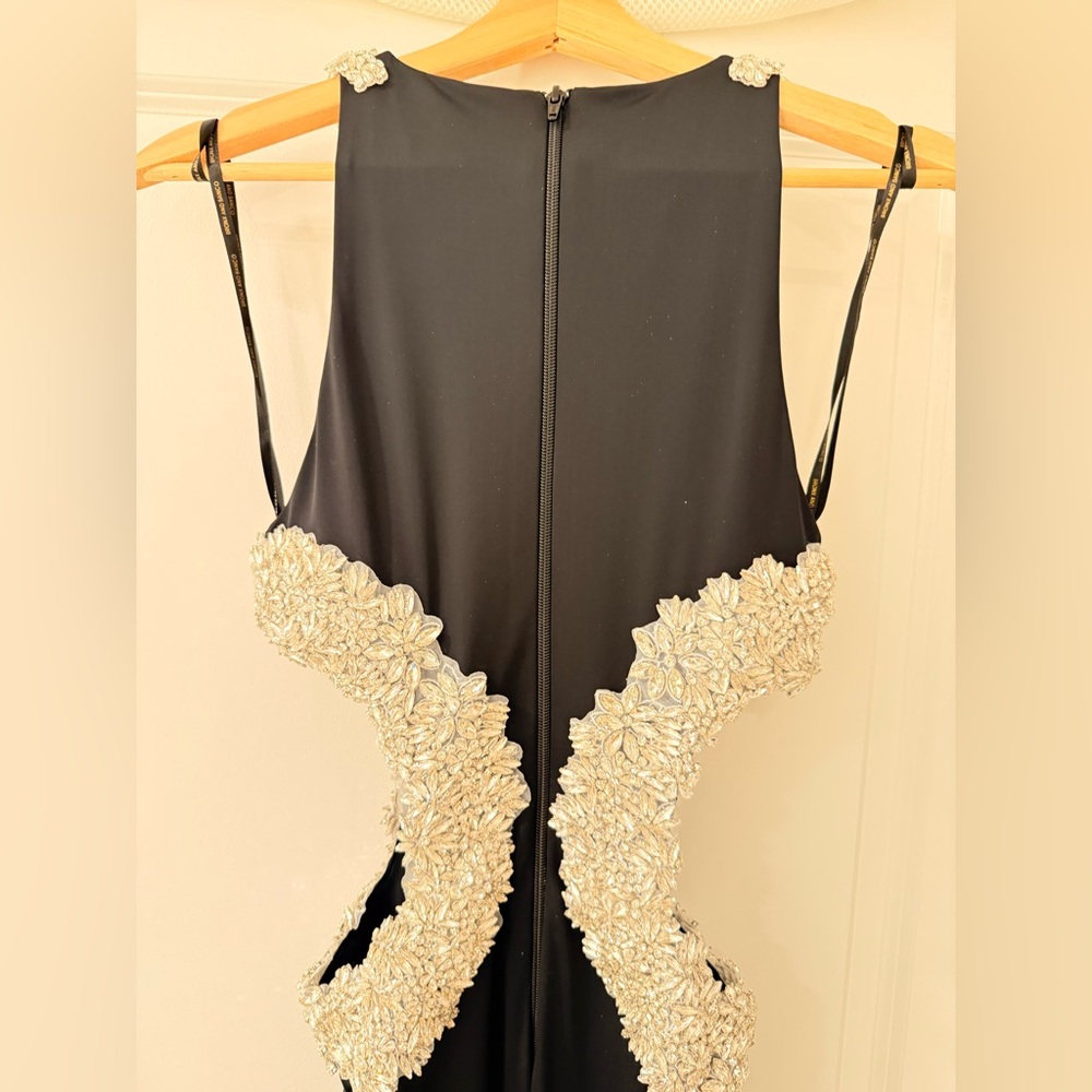 NWOT BRONX AND BANCO Camila Black Rhinestone Cutout Gown - Picture 15 of 15